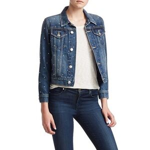 CURRENT/ELLIOTT beaded denim jacket jacket